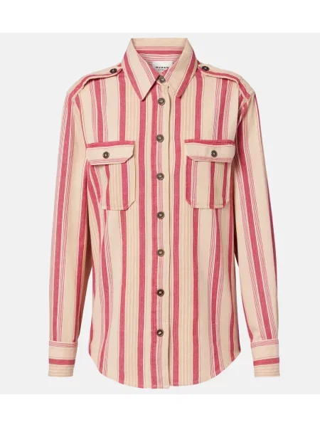 Cămașă Marant Etoile cu dungi bej
