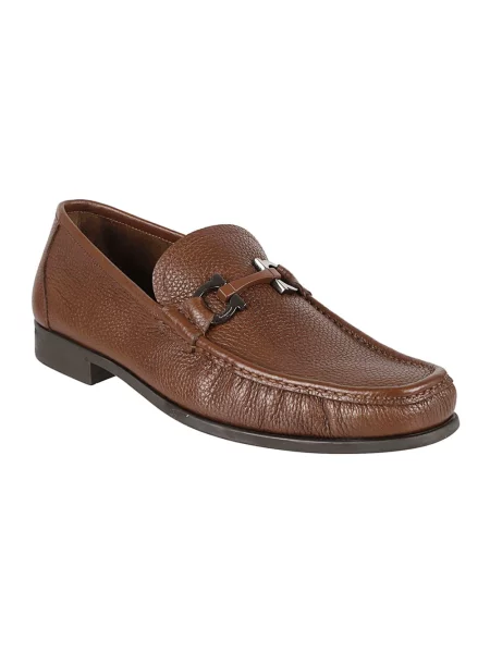 Półbuty Ferragamo skórzane brązowe