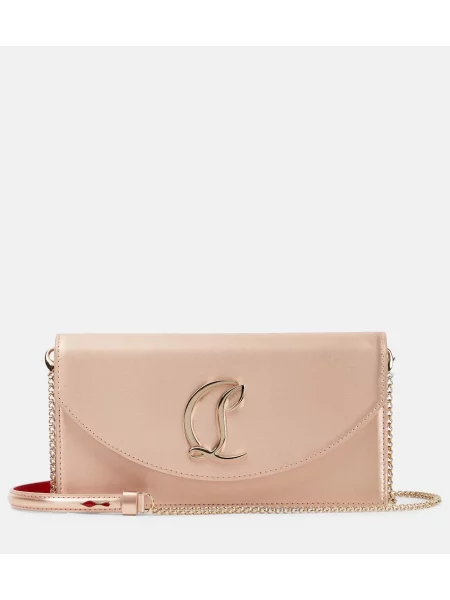 Usnjena pisemska torbica Christian Louboutin bež