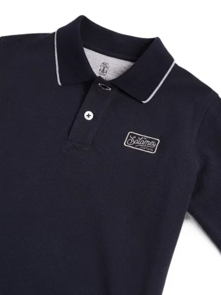 Koszulka polo dziecięca Brunello Cucinelli niebieska