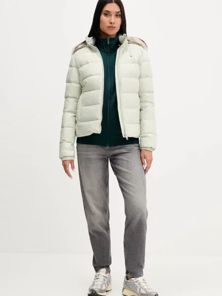 Tommy Jeans péřová bunda zelená
