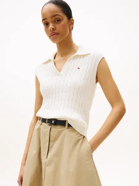 Tommy Hilfiger Pulover Écru alb