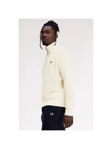 Hanorac cu fermoar Fred Perry bej