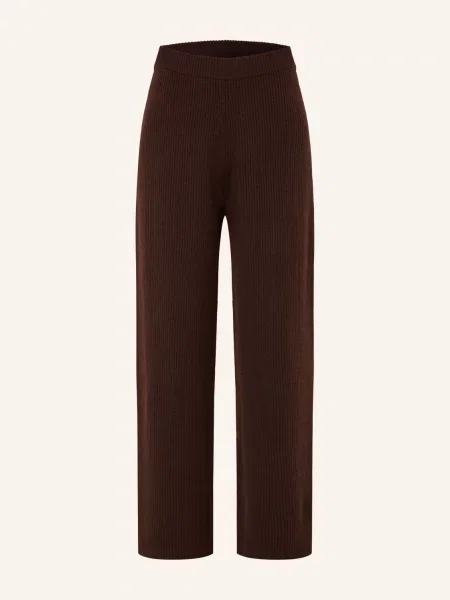 Sportmax Pletené Kalhoty Goloso tmavě hnědá