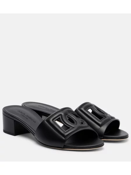 Papuci tip mules Dolce&gabbana din piele negru