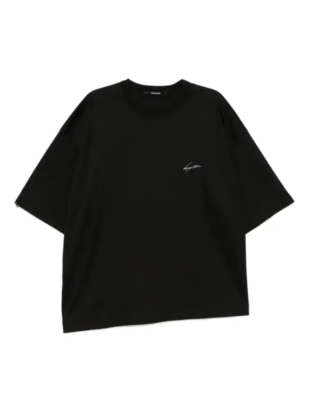 Asymetrické tričko Songzio s autogramem černé