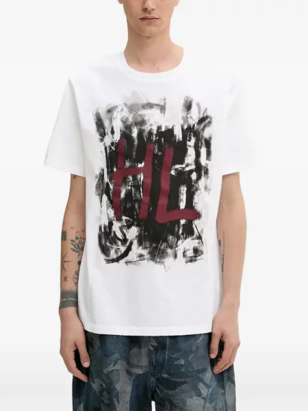 Tricou Helmut Lang cu imagine alb