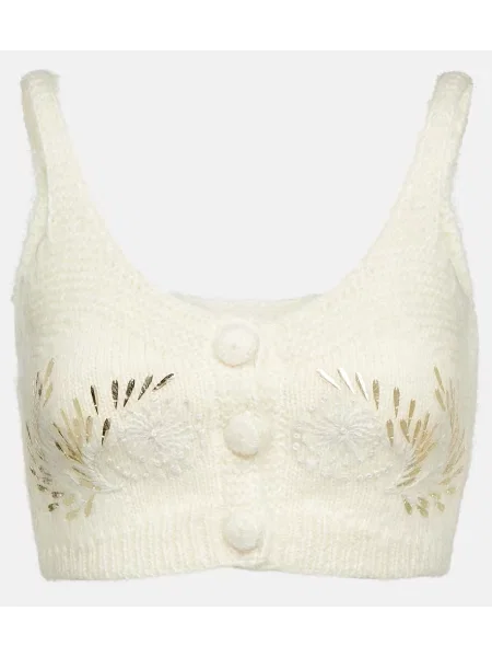 Top Jacques Wei z koralikami biały