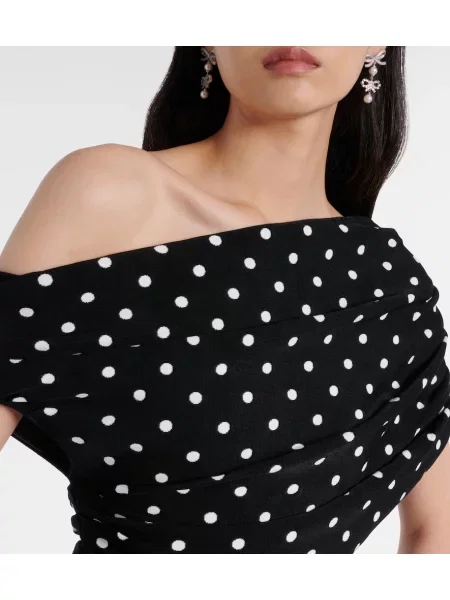 Rochie maxi Self-portrait cu buline de costum negru