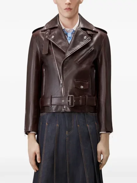 Cu centură geanta de piele Thom Browne maro