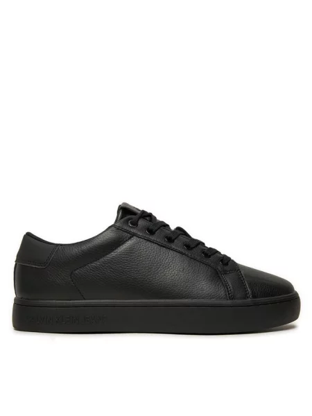 Lniane trampki Calvin Klein Jeans klasyczne czarne