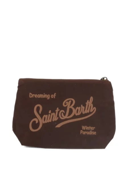 Geantă plic Mc2 Saint Barth cu broderie maro