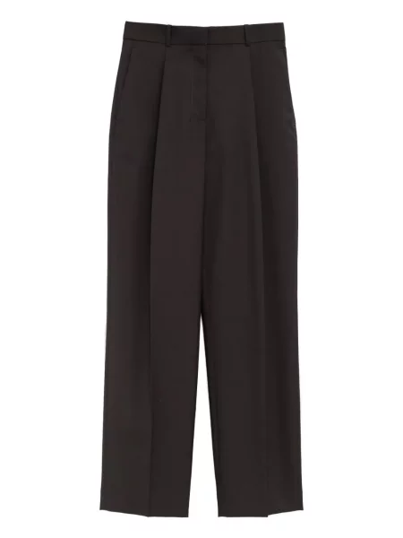 Pantaloni The Row plisate maro