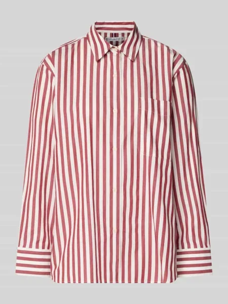Koszula z długim rękawem z czystej bawełny o kroju regular fit Tommy Hilfiger bordowa