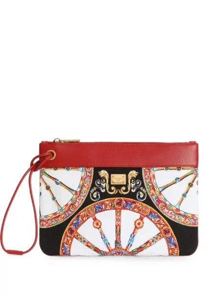 Pungă cosmetică Dolce & Gabbana cu imagine din canvas alb