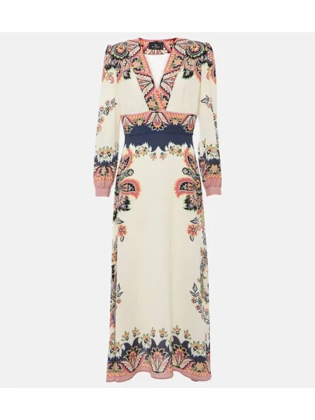 Rochie midi Etro cu imagine până la genunchi de costum alb