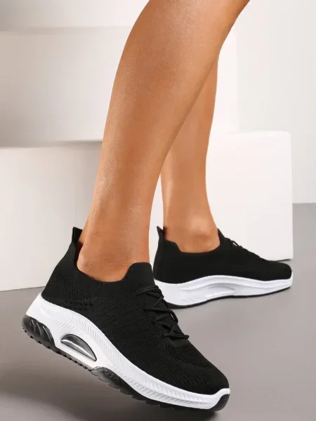 Pantofi Sport Slip-On Stil Șosetă Talpă Decorativă Moonlise negre