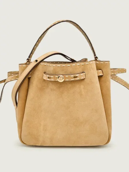 TORY BURCH Geantă pe umăr Romy | piele întoarsă bej