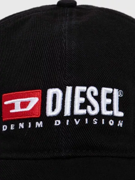 Czapka z daszkiem Diesel z logo czarna