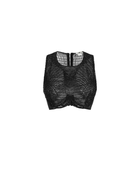 Top Elisabetta Franchi tiulowy czarny