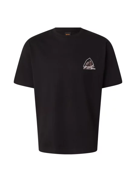 BOSS Tricou Te_Frame maro / gri închis / negru alb