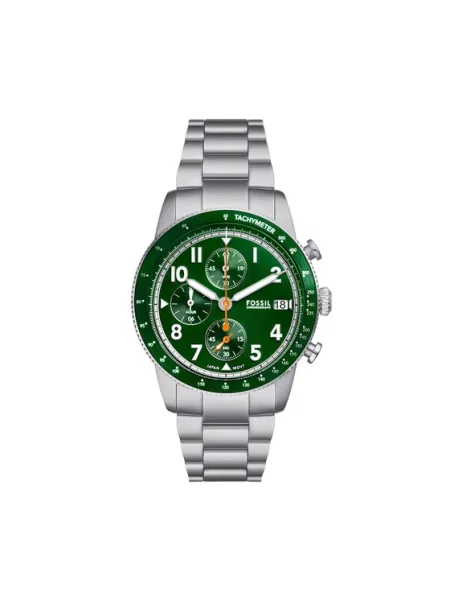 FOSSIL Ceas analogic SPORT TOURER verde închis argintiu
