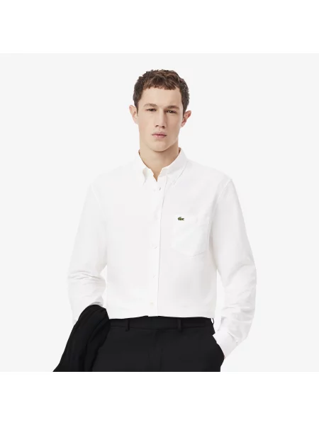 Lacoste Koszula Oxford Regular Fit biały
