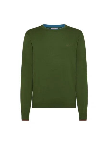 Sweter Sun68 z logo zielony