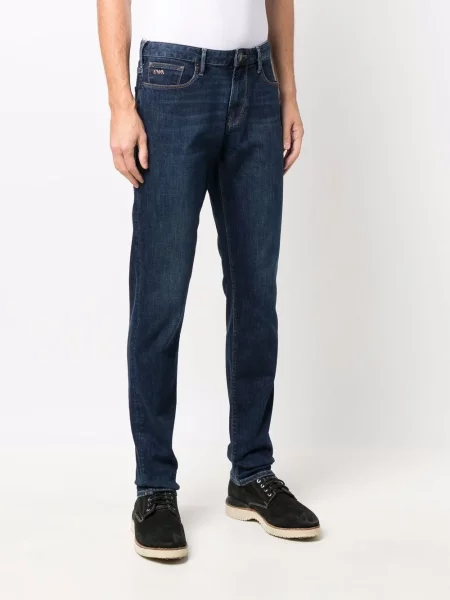 Straight fit džíny Emporio Armani modré