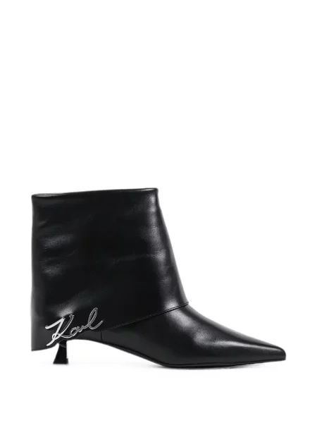 Cizme scurte Karl Lagerfeld cu autograf negru