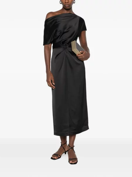 Rochie midi Imperial cu un umăr gol negru