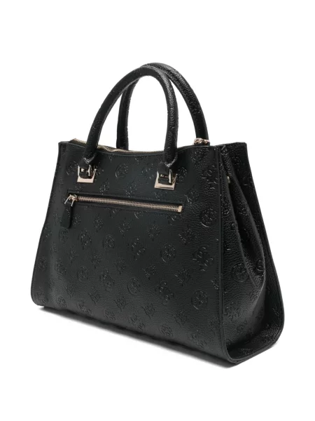 Τσάντα χειρός Guess με αυτόγραφο μαύρο