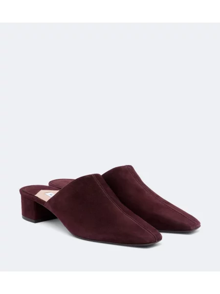 Papuci tip mules Aquazzura din piele de căprioară