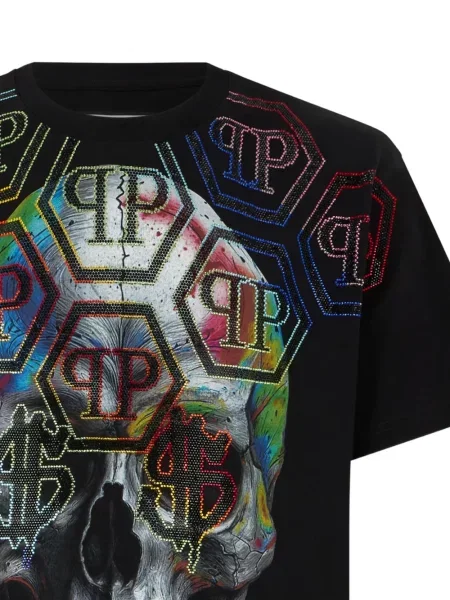 Tricou Philipp Plein cu imagine negru