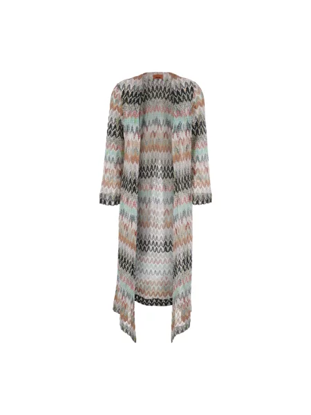 Długi wielobarwność kardigan Missoni koronkowy