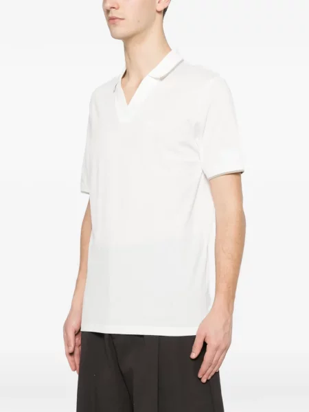 Tričko Emporio Armani s výstřihem do v bílé