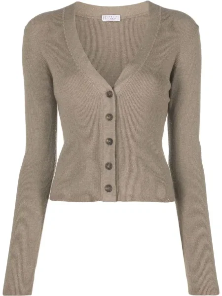 Cardigan Brunello Cucinelli tricotate cu decolteu în V