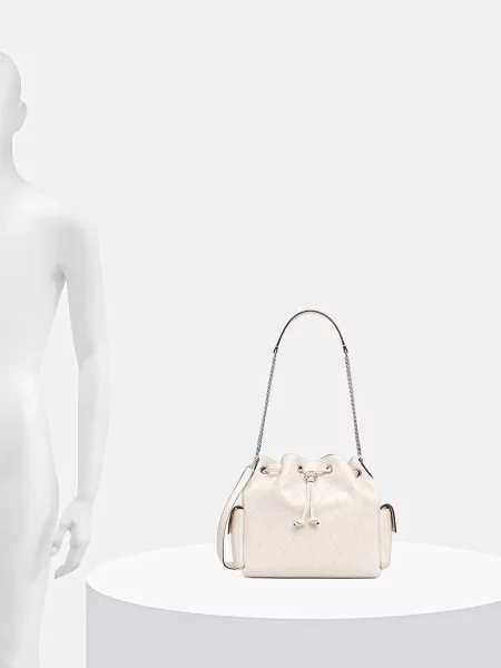 Bőr hátizsák Tory Burch bézs