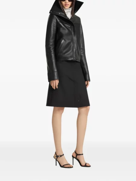 Gulerat geanta de piele Courreges negru