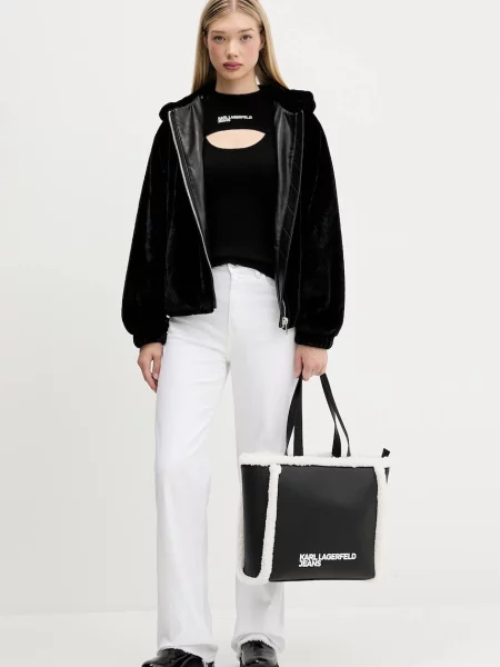 Светр Karl Lagerfeld Jeans легкий півгольф чорний