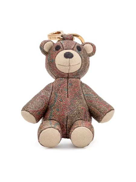 Zawieszka Etro z wzorem paisley brązowa