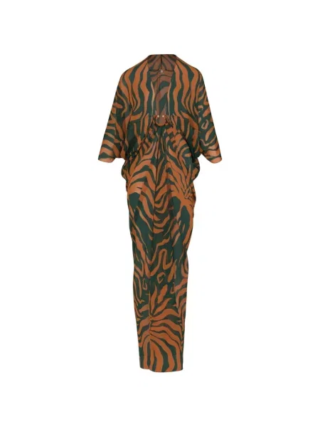 Rochie midi Johanna Ortiz până la genunchi de costum maro
