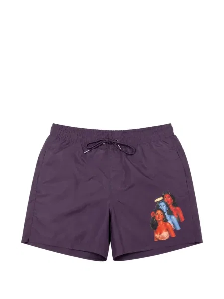 Slip de baie Melt cu imagine cu cordon violet