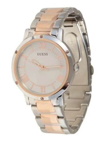 GUESS Ceas analogic auriu / argintiu alb