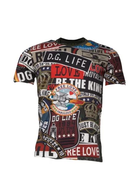 Tricou Dolce & Gabbana cu imagine cu decolteu rotund negru