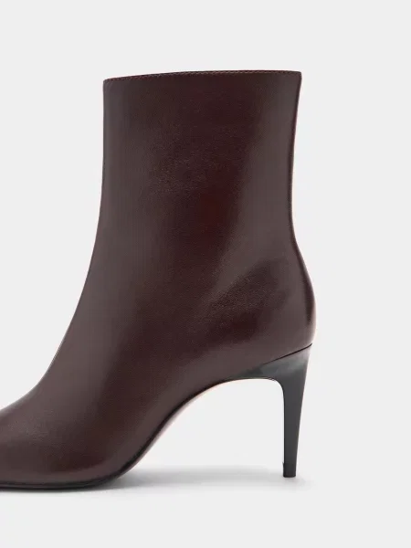 Кожаные ботильоны Mango коричневые