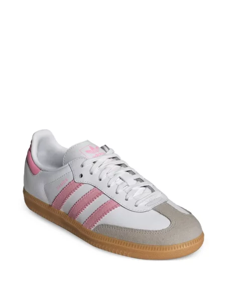 Pantaloni Adidas alergare din piele alb