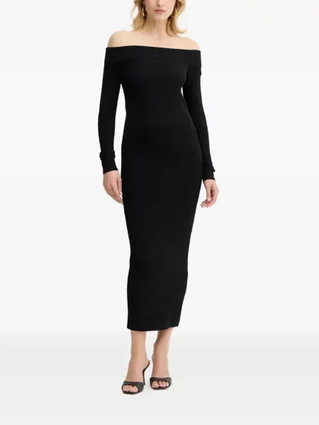 Rochie maxi Armani Exchange până la genunchi de costum negru