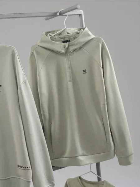 Sinsay Bluza sportowa z kapturem zielony