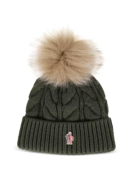 Pletena kapa beanie Moncler Grenoble zelena